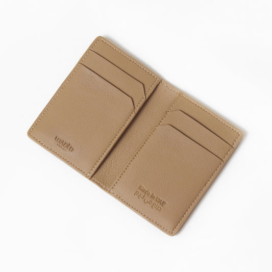 Bifold Beige mini cardholder