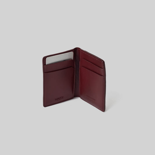 Bifold Maroon mini cardholder