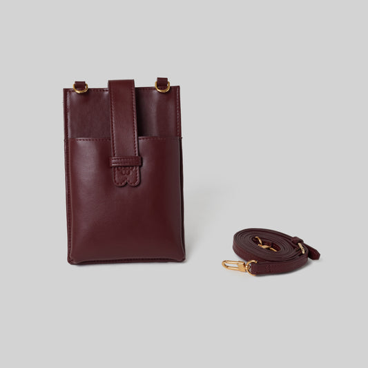 Wadi Maroon Crossbody Phone wallet